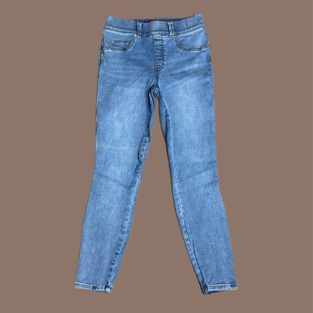 SPANX Blue Wash Pull-On Ankle Skinny Jeans High Rise Sz S